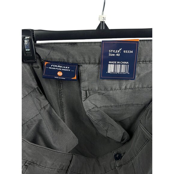 Fourcast Mens Quad Flex Shorts Sz 40 Stretch Lightweight Soft Cotton Blend Gray - Picture 3 of 12